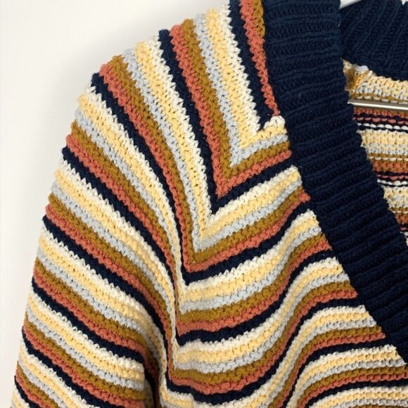 Nwt Madewell Arden V-Neck Crop Pullover Sweater in Stripes Large - Picture 8 of 13